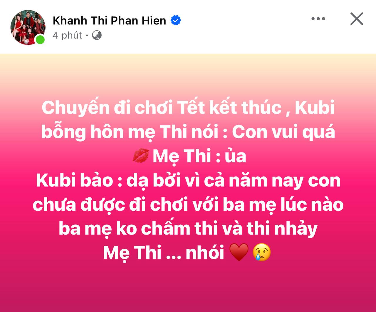 Con trai n&oacute;i một c&acirc;u, Kh&aacute;nh Thi bỗng thấy 