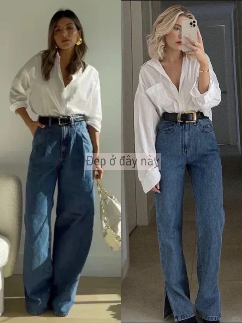 Sơ mi trắng v&agrave; quần jeans ống rộng: C&ocirc;ng thức &ldquo;đinh&rdquo; 2026 cho vẻ đẹp tối giản m&agrave; vẫn sang tuyệt đối - Ảnh 2.