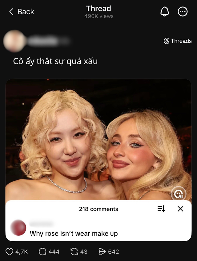 Ros&eacute; l&eacute;p vế về nhan sắc khi đứng cạnh người đẹp n&oacute;ng bỏng đến từ Mỹ- Ảnh 2.