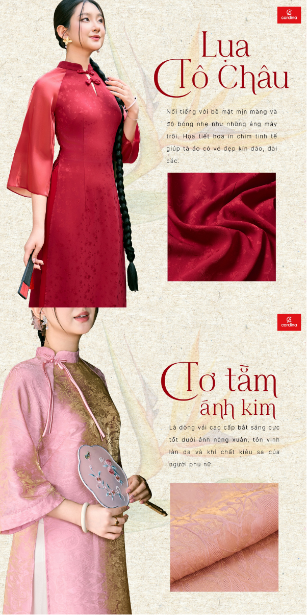 4 chất liệu thượng hạng l&agrave;m n&ecirc;n 'linh hồn' BST &Aacute;o d&agrave;i Tết 2026 của Cardina - Ảnh 2.