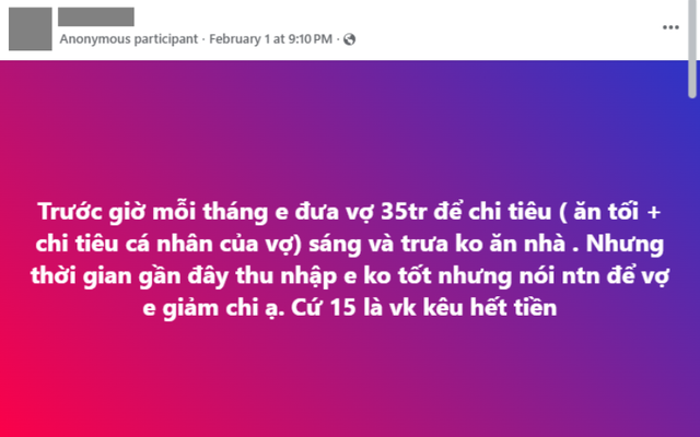 Vợ ti&ecirc;u 15 ng&agrave;y hết 35 triệu, chồng bất lực &ldquo;cầu cứu&rdquo;- Ảnh 1.
