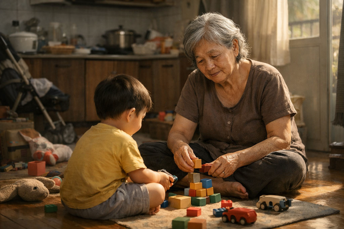 Trẻ nu&ocirc;i con, gi&agrave; chăm ch&aacute;u - Ảnh 1.