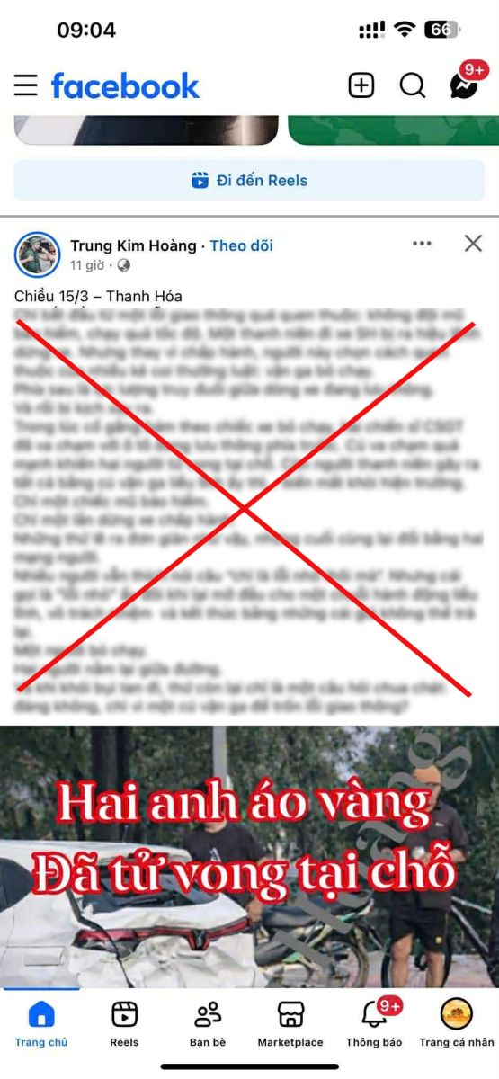 Th&ocirc;ng tin sai sự thật về 2 CSGT Thanh H&oacute;a tử vong khi truy đuổi vi phạm giao th&ocirc;ng - Ảnh 1.