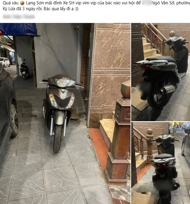 Người phụ nữ Lạng Sơn t&igrave;m chủ xe SH bị bỏ qu&ecirc;n 3 ng&agrave;y trước cửa nh&agrave; - Ảnh 1.