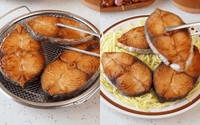 Đừng ướp muối sống nữa, thêm một bước rang muối này đảm bảo cá thu chiên ngoài giòn rụm, trong mọng nước đưa cơm - Ảnh 8.