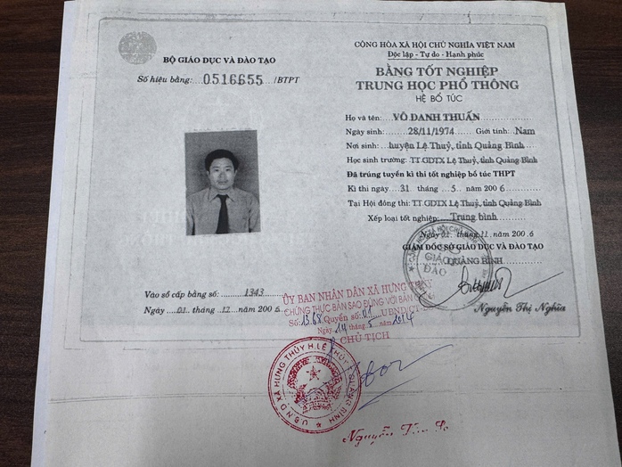 Chủ tịch Uỷ ban MTTQ xã Sen Ngư học THPT khi chưa tốt nghiệp THCS? - Ảnh 2. Chủ tịch Uỷ ban MTTQ xã Sen Ngư học THPT khi chưa tốt nghiệp THCS? - Ảnh 2.