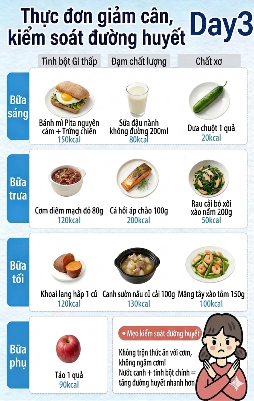 Thực đơn cho 7 ngày ăn kiêng để giảm cân, giảm mỡ và kiểm soát đường huyết - Ảnh 3.