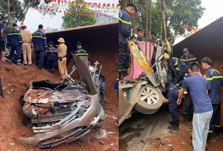 Hiện trường vụ xe đầu k&eacute;o đang đi th&igrave; đổ ra đường, đ&egrave; 2 phụ nữ tử vong ở Ph&uacute; Thọ - Ảnh 5.