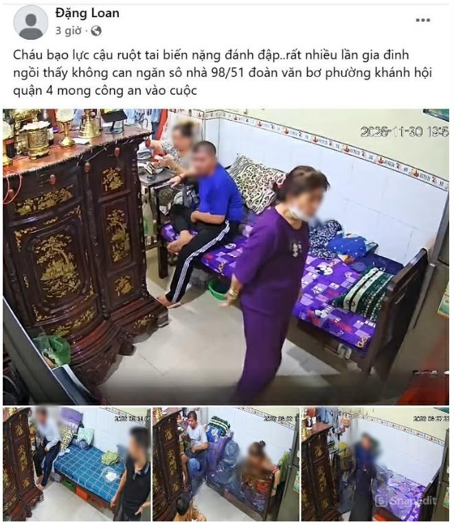 Cháu bạo hành cậu ruột tai biến liệt giường có biểu hiện tâm thần tại TP.HCM - Ảnh 1. Cháu bạo hành cậu ruột tai biến liệt giường có biểu hiện tâm thần tại TP.HCM - Ảnh 1.