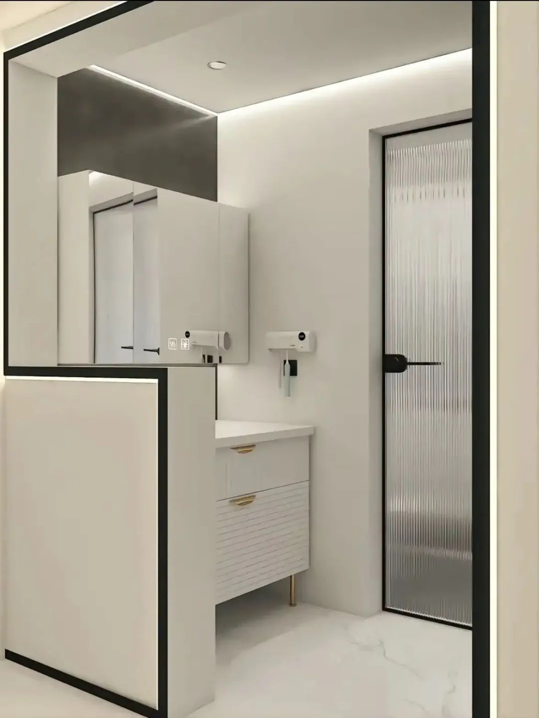 Phòng tắm không còn cảnh xếp hàng: Thiết kế vách lửng 2 phần giúp cả nhà dùng cùng lúc mỗi sáng - Ảnh 2.