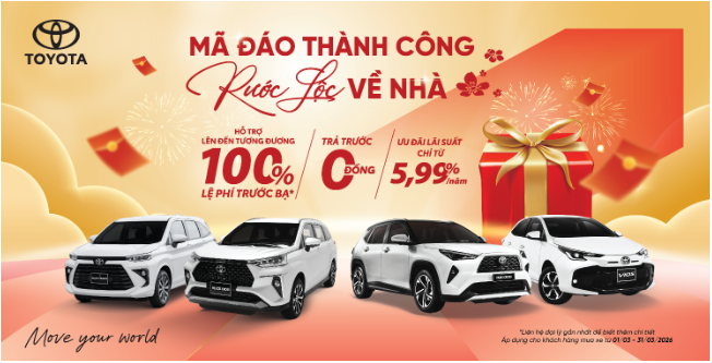 Giảm chi ph&iacute; lăn b&aacute;nh với ưu đ&atilde;i đến 100% thuế trước bạ từ Toyota trong th&aacute;ng 3 - Ảnh 1.