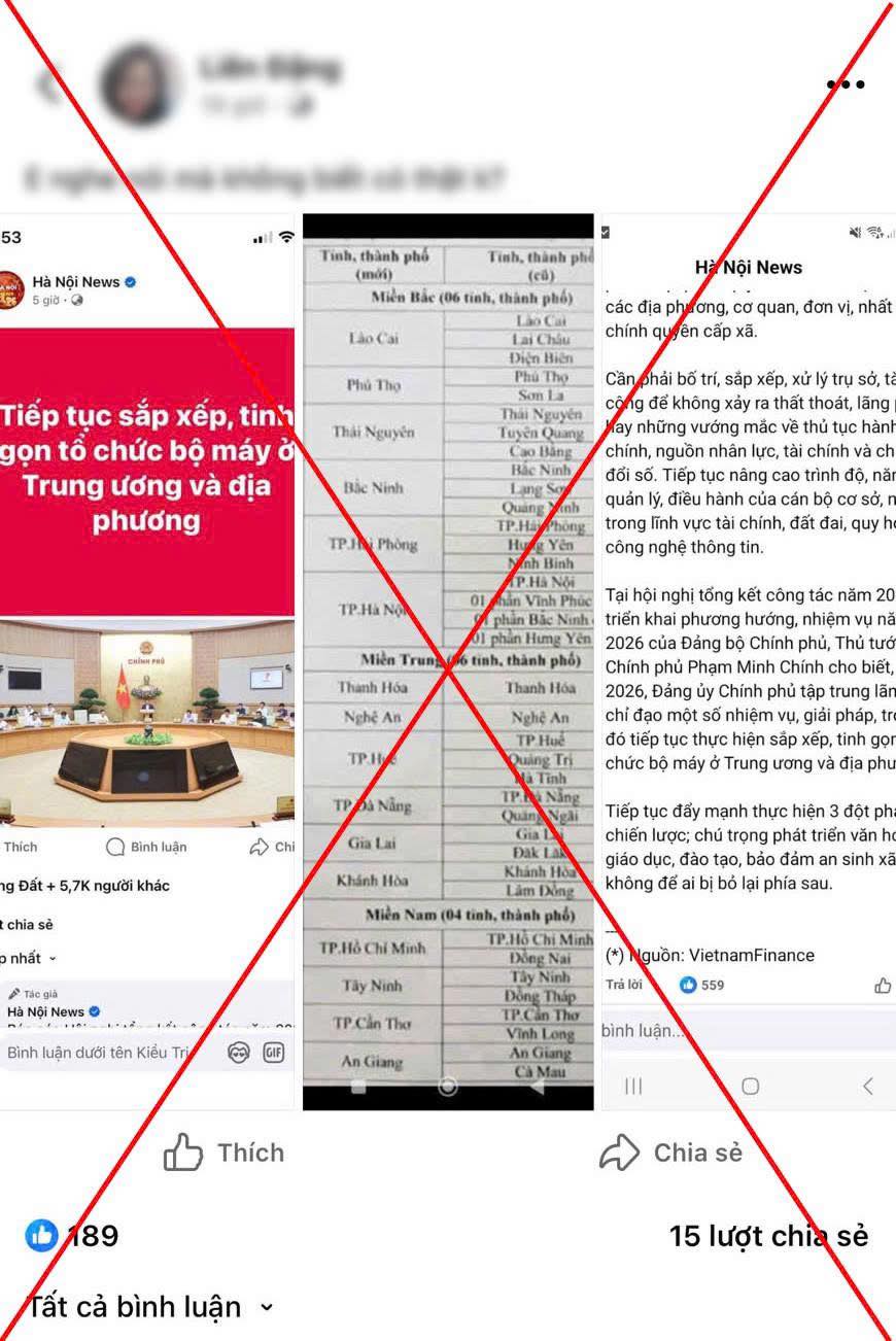 Danh t&iacute;nh người phụ nữ đăng th&ocirc;ng tin sai sự thật 's&aacute;p nhập c&ograve;n 16 tỉnh th&agrave;nh' vừa bị xử phạt - Ảnh 2.