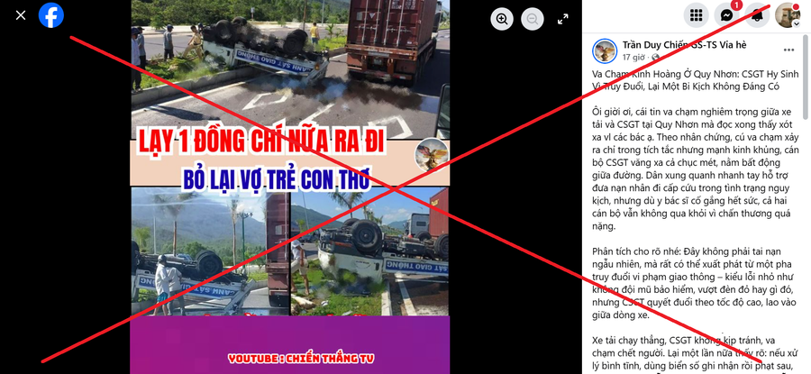 Thực hư th&ocirc;ng tin CSGT &ldquo;hy sinh khi truy đuổi&rdquo; đang lan truyền tr&ecirc;n mạng - Ảnh 1.