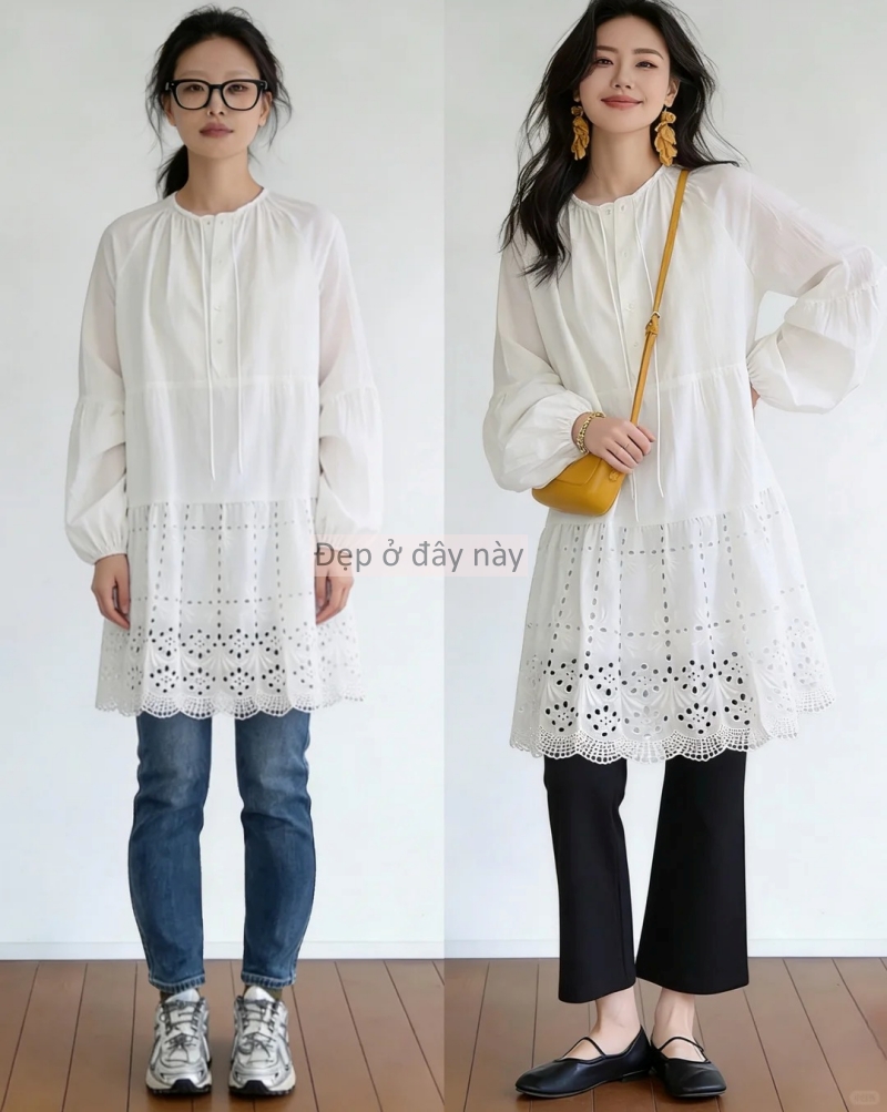 Bỏ quần jeans, thay bằng quần ống suông: 9 set đồ đơn giản giúp chị em “lột xác” dáng vóc chỉ trong vài phút - Ảnh 1.