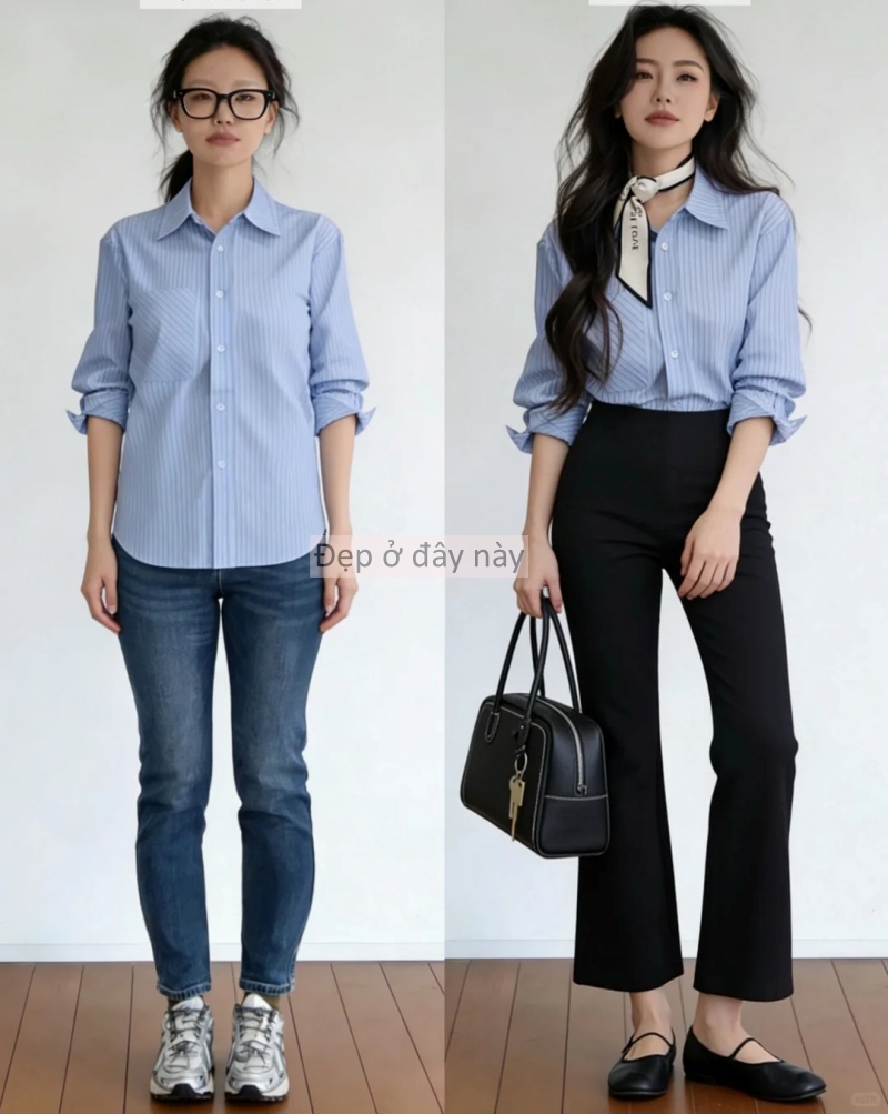 Bỏ quần jeans, thay bằng quần ống suông: 9 set đồ đơn giản giúp chị em “lột xác” dáng vóc chỉ trong vài phút - Ảnh 9.