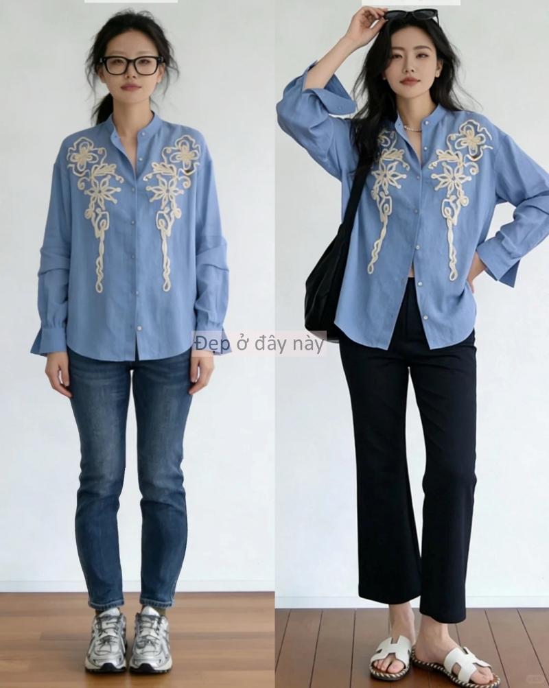 Bỏ quần jeans, thay bằng quần ống suông: 9 set đồ đơn giản giúp chị em “lột xác” dáng vóc chỉ trong vài phút - Ảnh 10.