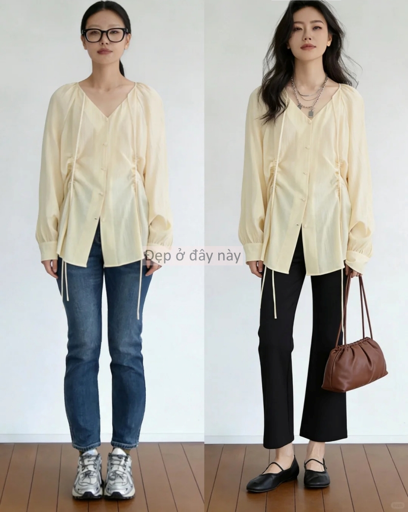 Bỏ quần jeans, thay bằng quần ống suông: 9 set đồ đơn giản giúp chị em “lột xác” dáng vóc chỉ trong vài phút - Ảnh 2.