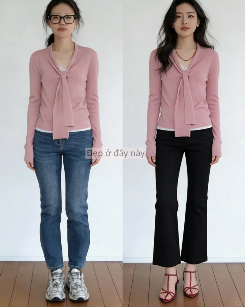 Bỏ quần jeans, thay bằng quần ống suông: 9 set đồ đơn giản giúp chị em “lột xác” dáng vóc chỉ trong vài phút - Ảnh 4.