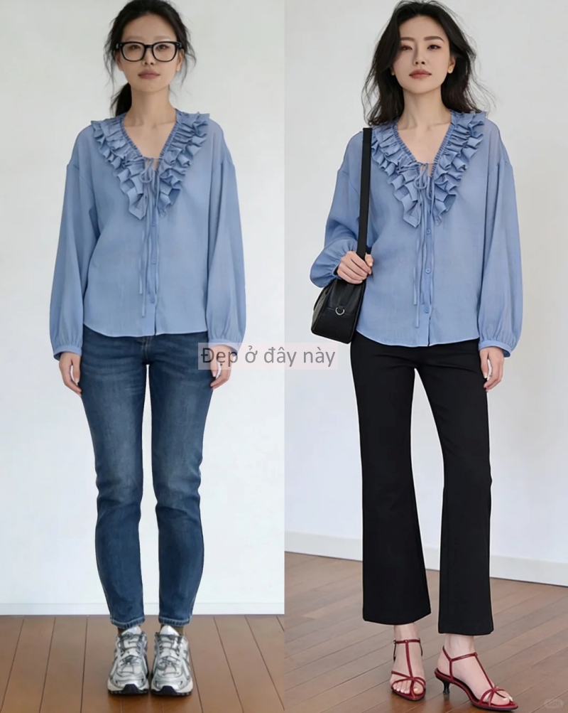 Bỏ quần jeans, thay bằng quần ống suông: 9 set đồ đơn giản giúp chị em “lột xác” dáng vóc chỉ trong vài phút - Ảnh 8.