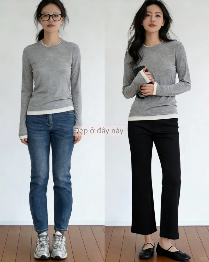 Bỏ quần jeans, thay bằng quần ống suông: 9 set đồ đơn giản giúp chị em “lột xác” dáng vóc chỉ trong vài phút - Ảnh 5.