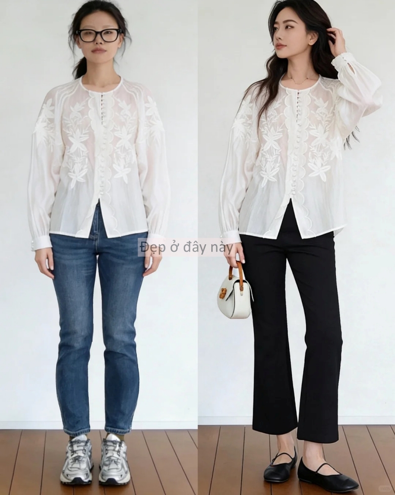 Bỏ quần jeans, thay bằng quần ống suông: 9 set đồ đơn giản giúp chị em “lột xác” dáng vóc chỉ trong vài phút - Ảnh 6.