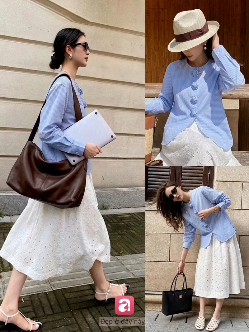 Xanh nhạt &ndash; gam m&agrave;u &ldquo;nhẹ t&ecirc;nh&rdquo; nhưng mặc l&ecirc;n l&agrave; sang: 4 c&ocirc;ng thức đi l&agrave;m chuẩn thanh lịch - Ảnh 3.