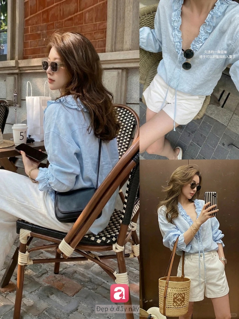 Xanh nhạt &ndash; gam m&agrave;u &ldquo;nhẹ t&ecirc;nh&rdquo; nhưng mặc l&ecirc;n l&agrave; sang: 4 c&ocirc;ng thức đi l&agrave;m chuẩn thanh lịch - Ảnh 2.