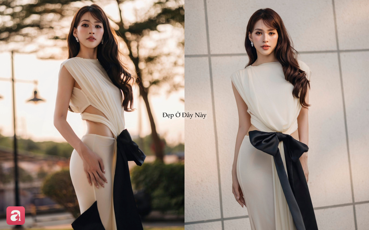 H&agrave; Hồ - Tiểu Vy đọ d&aacute;ng bất ph&acirc;n thắng bại, trong mẫu đầm thướt tha tựa nữ thần - Ảnh 2.