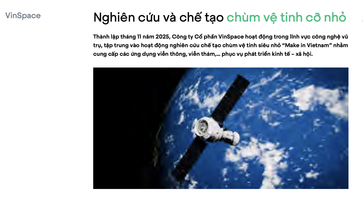 VinSpace của tỉ ph&uacute; Phạm Nhật Vượng ph&oacute;ng vệ tinh &ldquo; Make in Vietnam &rdquo; 2027 - Ảnh 1.