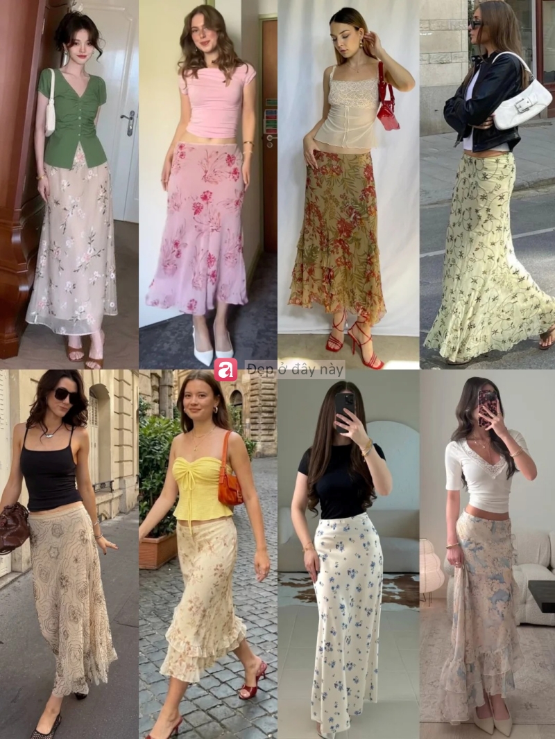 8 c&aacute;ch phối ch&acirc;n v&aacute;y hoa nh&iacute; gi&uacute;p n&agrave;ng mặc đẹp từ c&ocirc;ng sở đến đi biển - Ảnh 1.