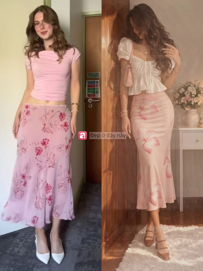 8 c&aacute;ch phối ch&acirc;n v&aacute;y hoa nh&iacute; gi&uacute;p n&agrave;ng mặc đẹp từ c&ocirc;ng sở đến đi biển - Ảnh 3.