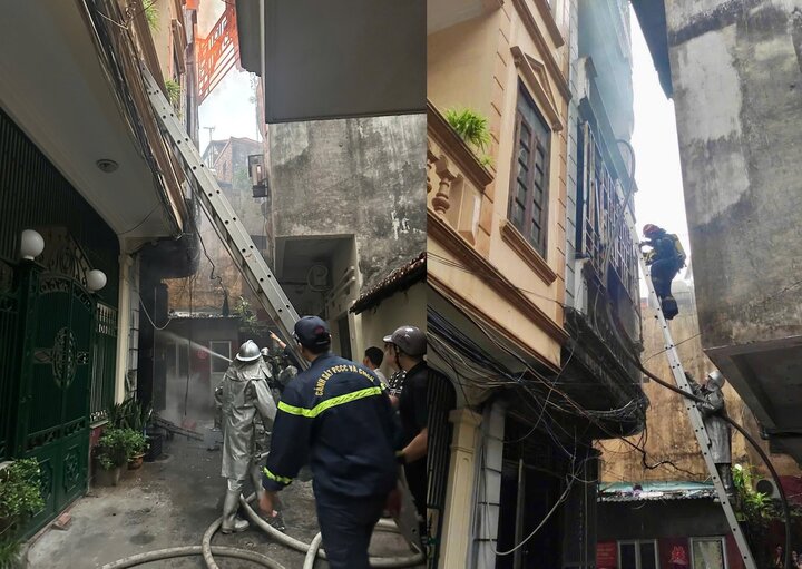 Ch&aacute;y nh&agrave; H&agrave; Nội: Cứu một người mắc kẹt trong hỏa hoạn tại ng&otilde; Hồng Ph&uacute;c - Ảnh 1.