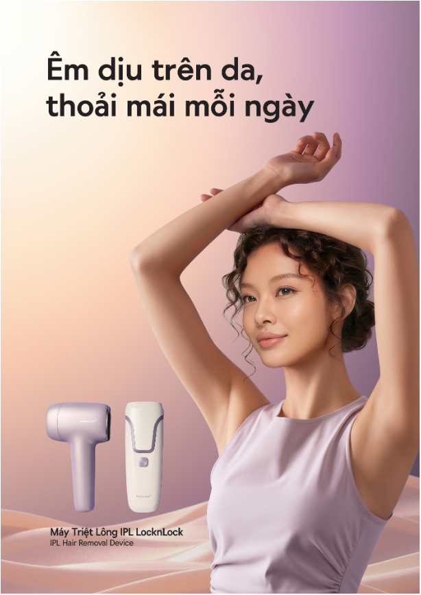 Da mịn ch&agrave;o h&egrave; c&ugrave;ng bộ đ&ocirc;i m&aacute;y triệt l&ocirc;ng lạnh c&ocirc;ng nghệ H&agrave;n Quốc từ LocknLock - Ảnh 1.