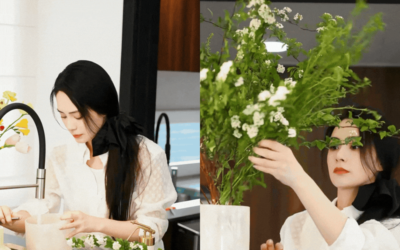 Học Chung Hân Đồng bí quyết cắm hoa và làm nến thơm cho không gian sống thêm chill - Ảnh 5.