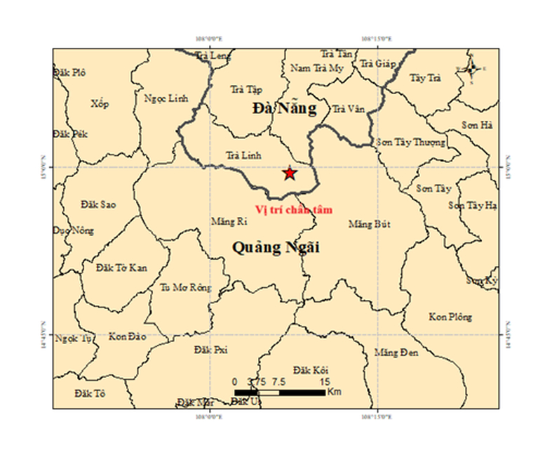 5 Trận động đất li&ecirc;n tiếp ở Đ&agrave; Nẵng v&agrave; Quảng Ng&atilde;i S&aacute;ng 22 / 4 / 2026 - Ảnh 1.