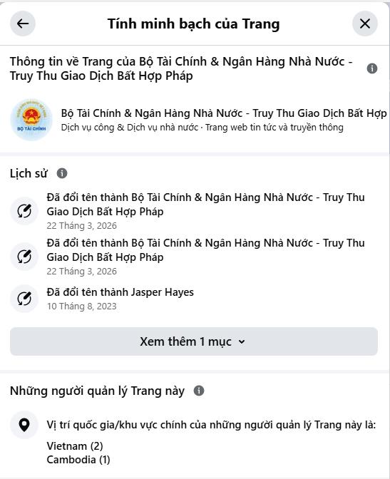 Xuất hiện trang Facebook mạo danh Bộ T&agrave;i ch&iacute;nh nhằm lừa đảo chiếm đoạt t&agrave;i sản - Ảnh 2.