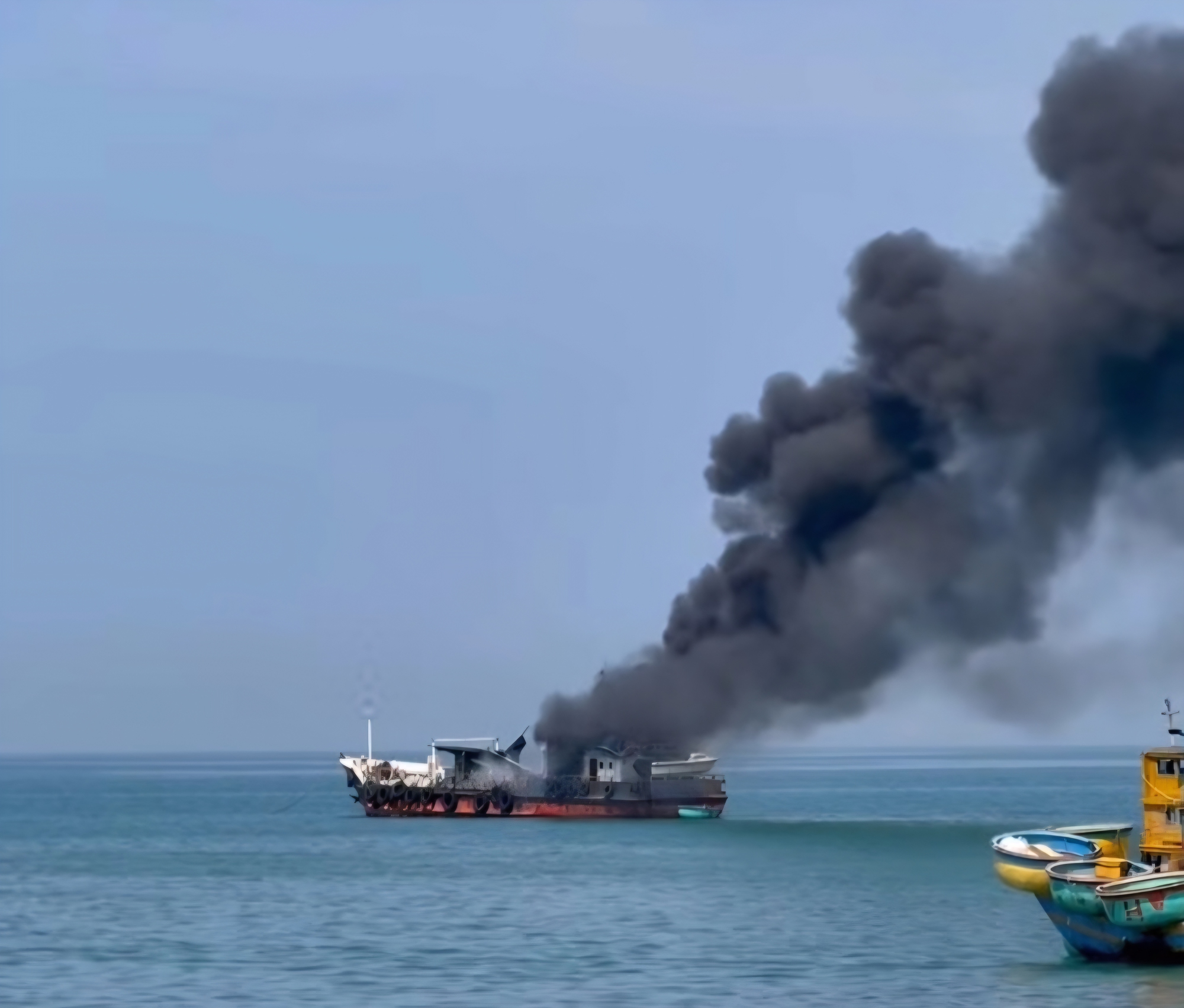 Nổ t&agrave;u chở dầu ng&ograve;ai khơi Li&ecirc;n Hương: Hai người bị bỏng nặng , một mất t&iacute;ch - Ảnh 1.