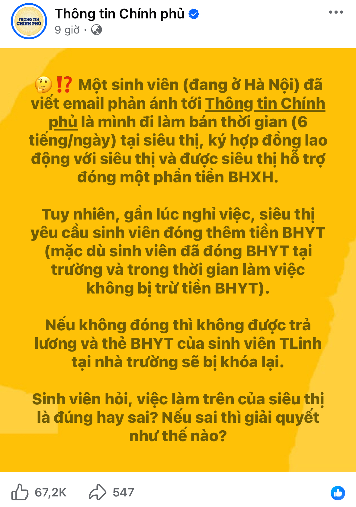 Sinh vi&ecirc;n H&agrave; Nội cầu cứu Th&ocirc;ng tin Ch&iacute;nh phủ về bảo hiểm y tế v&agrave; lương - Ảnh 1.