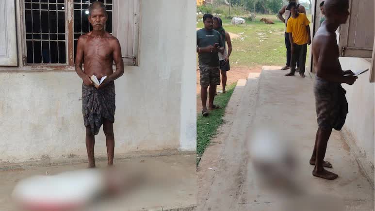 Người đ&agrave;n &ocirc;ng mang h&agrave;i cốt em g&aacute;i đến ng&acirc;n h&agrave;ng r&uacute;t tiền ở Odisha năm 2026 - Ảnh 1.