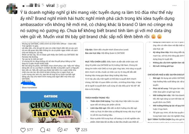 H&atilde;ng sữa Oatside Việt Nam g&acirc;y tranh c&atilde;i với vị tr&iacute; CMO đặc biệt trong năm 2026 - Ảnh 6.