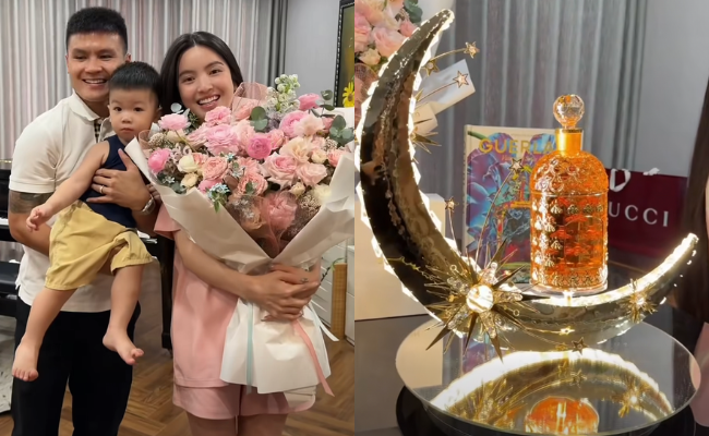 Quang Hải tặng m&oacute;n qu&agrave; xa xỉ cho vợ nh&acirc;n kỷ niệm ng&agrave;y cưới , hạnh ph&uacute;c gia đ&igrave;nh tr&agrave;n ngập - Ảnh 1.