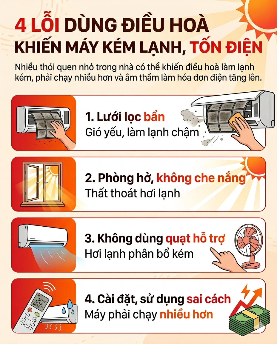 Cảnh b&aacute;o đặc biệt tới c&aacute;c gia đ&igrave;nh đang bật điều ho&agrave; v&agrave;o buổi trưa, chiều - Ảnh 4.