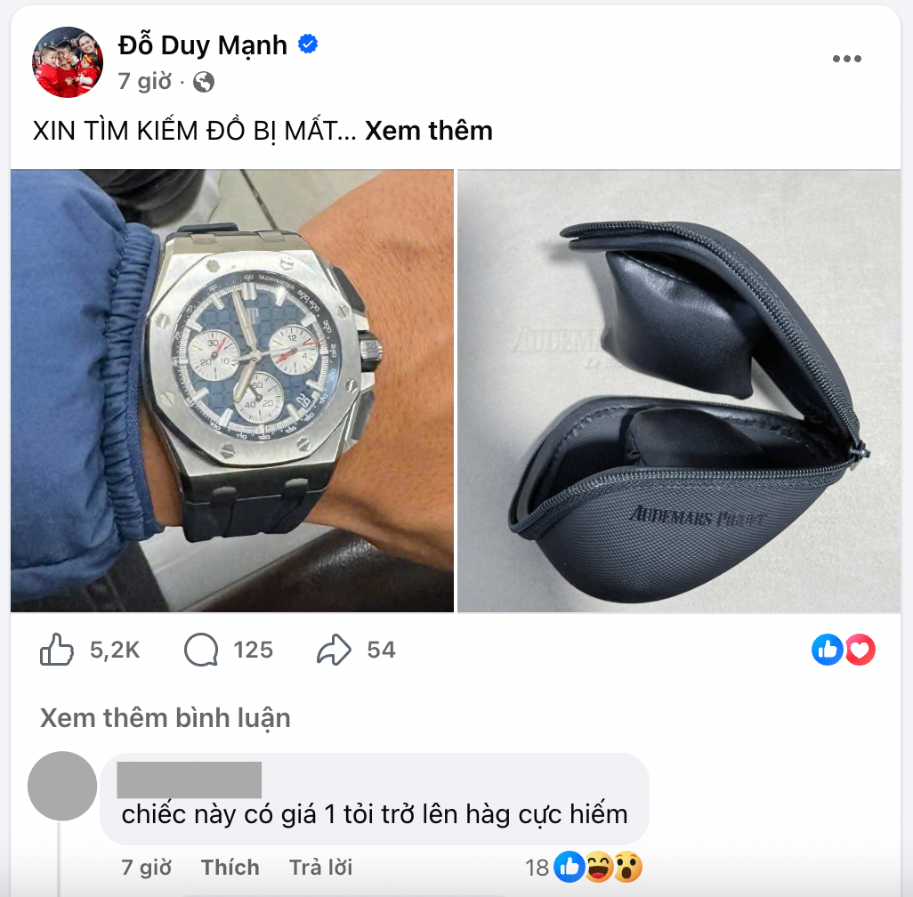 Duy Mạnh mất đồng hồ hơn 1 tỷ đồng v&agrave; h&agrave;nh tr&igrave;nh t&igrave;m lại t&agrave;i sản q&uacute;y gi&aacute; - Ảnh 2.