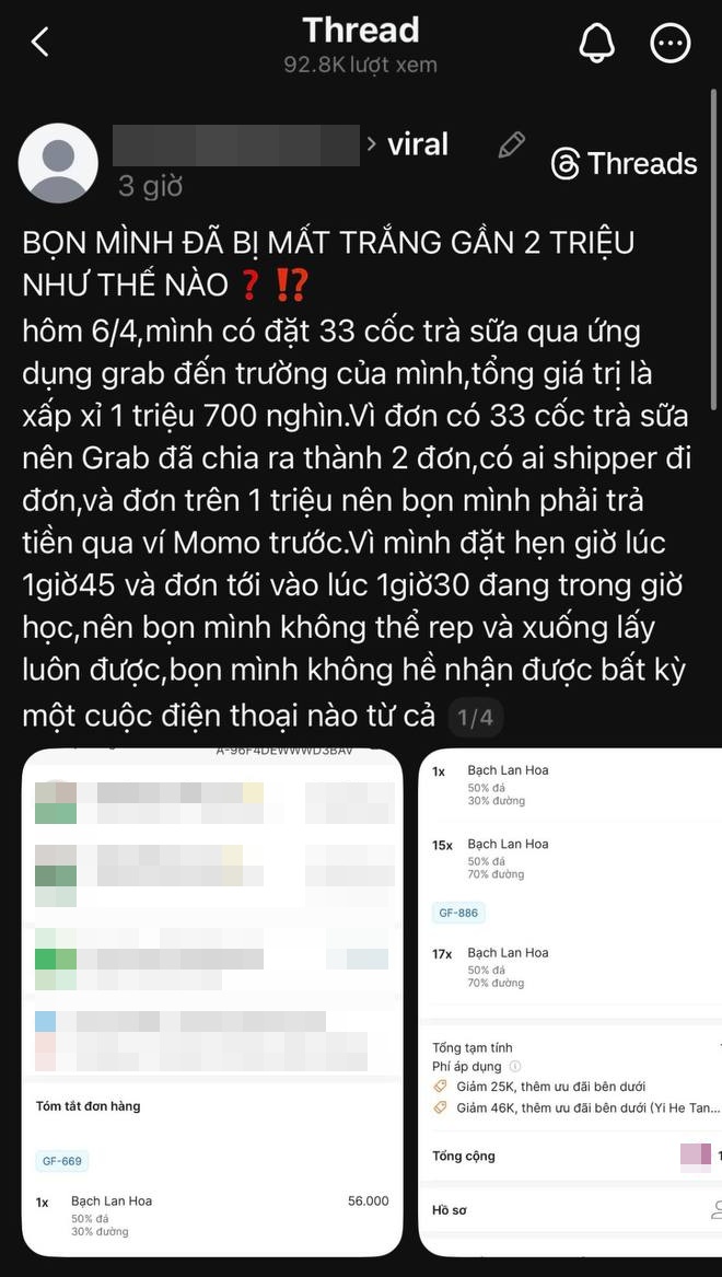 Nh&oacute;m học sinh tố shipper tự &yacute; ti&ecirc;u hủy tr&agrave; sữa: Drama g&acirc;y b&atilde;o MXH 2026 - Ảnh 1.