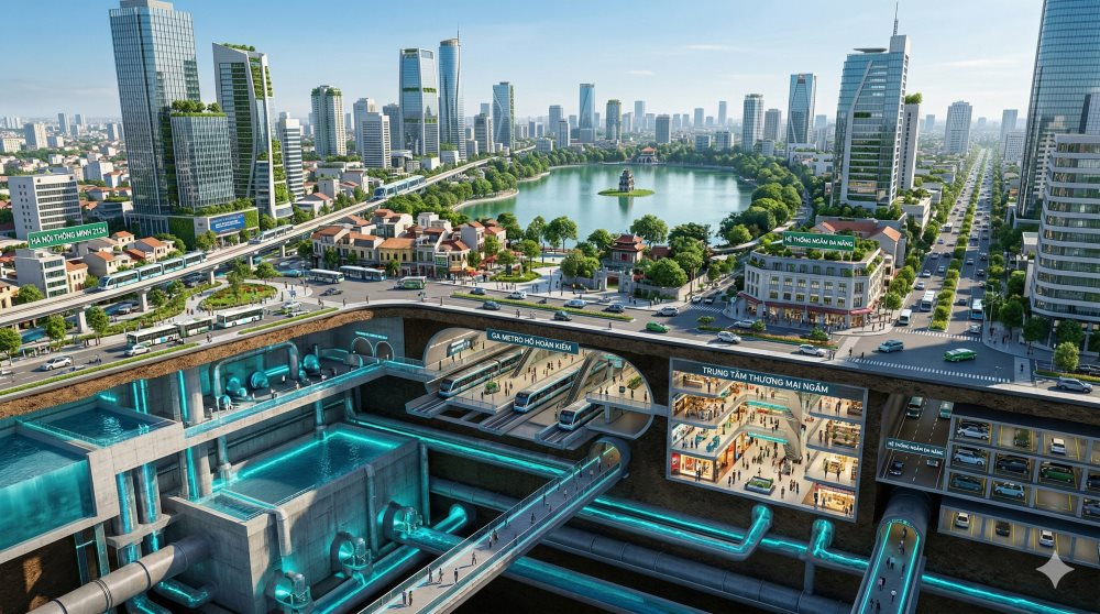H&agrave; Nội dự kiến x&acirc;y bể ngầm lớn nhất thế giới để chống ngập &uacute;ng năm 2036 - 2045 - Ảnh 2.