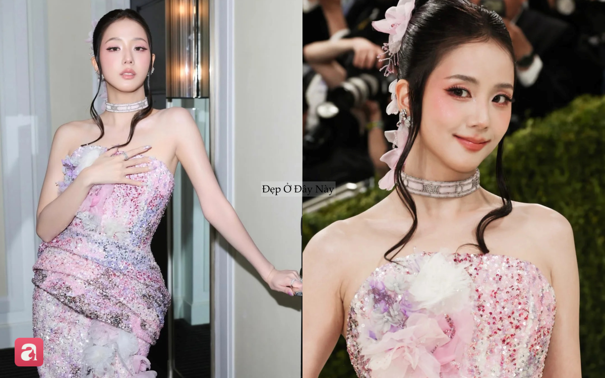 Từ makeup tới v&aacute;y &aacute;o, tạo h&igrave;nh của Jisoo tại Met Gala bị 