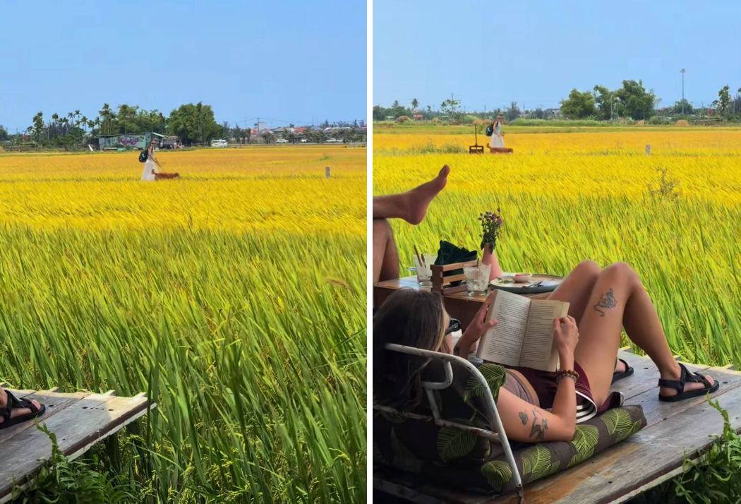 Nữ du kh&aacute;ch &ldquo; trốn đ&ocirc;ng &rdquo; ở qu&aacute;n c&agrave; ph&ecirc; y&ecirc;n b&igrave;nh gần phố cổ Hội An - Ảnh 4.