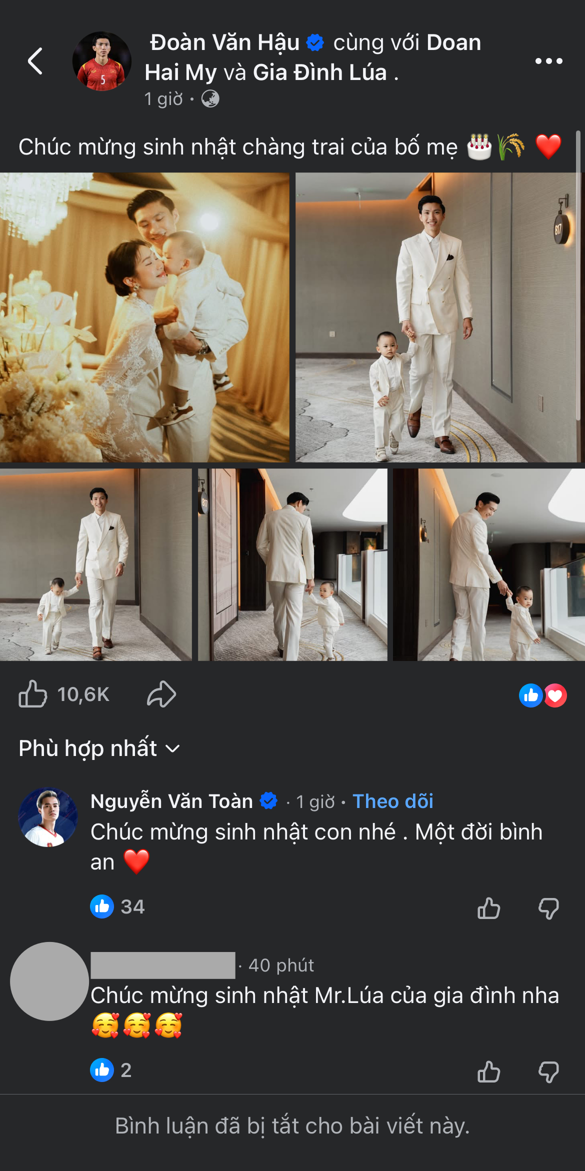 Đo&agrave;n Văn Hậu v&agrave; Do&atilde;n Hải My khoe khoảnh khắc gia đ&igrave;nh ngọt ng&agrave;o Trong ng&agrave;y sinh nhật b&eacute; L&uacute;a - Ảnh 1.