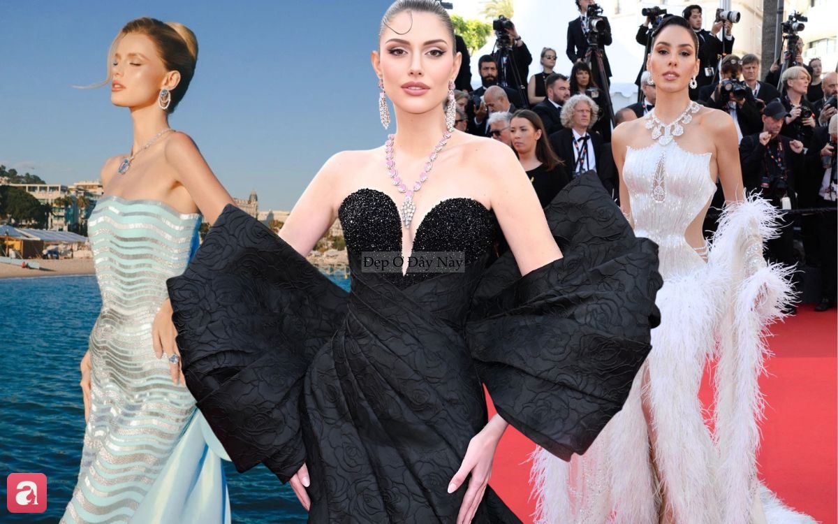 D&agrave;n hoa hậu quốc tế mang thiết kế Việt l&ecirc;n thảm đỏ Cannes: Thời trang Việt ng&agrave;y c&agrave;ng ghi dấu to&agrave;n cầu - Ảnh 1.