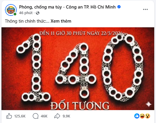Tăng 217 . 000 Người theo d&otilde;i fanpage Ph&ograve;ng , chống ma t&uacute;y - C&ocirc;ng an TP . HCM trong 1 tiếng - Ảnh 4.